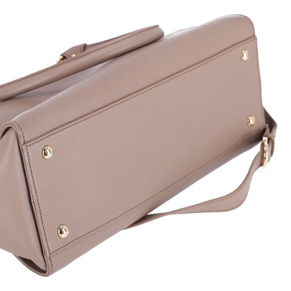 Salvatore Ferragamo Beky Triple Compartment Tote Taupe Saffiano Leather - Picture 7 of 8